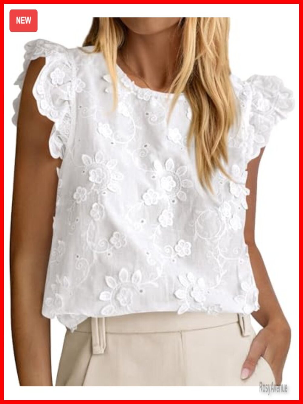 Women's Lace Blouse Embroidered Eyelet Top Boho Cap Sleeve Dressy Casual